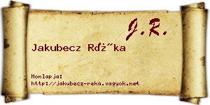 Jakubecz Réka névjegykártya